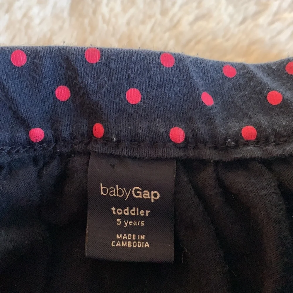 GAP Navy Blue & Pink Polka Dot Skirt 5 EUC